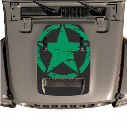 CarCode hood decal for Jeep Wrangler JL/JLU Rubicon 392 and Gladiator Mojave, stylish design on vehicle hood.