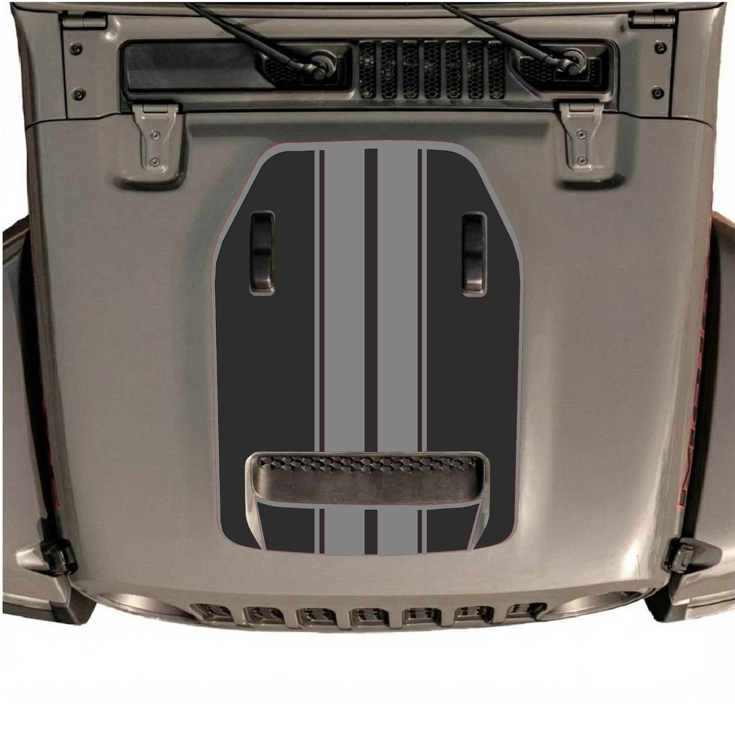 CarCode hood decal for Jeep Wrangler JL/JLU Rubicon 392 and JT Gladiator Mojave 2020-2026, featuring Style #11 design on vehicle hood
