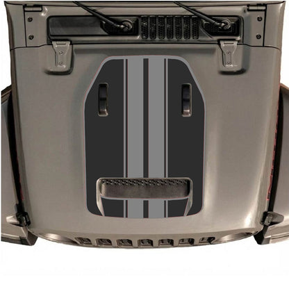 CarCode hood decal for Jeep Wrangler JL/JLU Rubicon 392 and JT Gladiator Mojave 2020-2026, featuring Style #11 design on vehicle hood