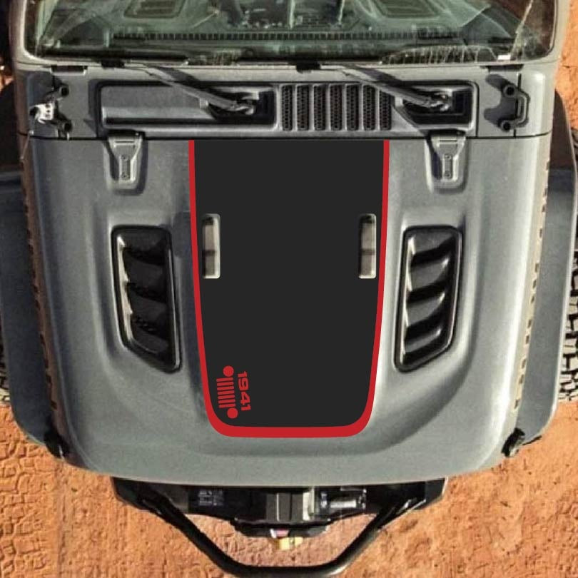 Hood Decal for Jeep Wrangler JL JLU Gladiator JT Rubicon Hood 2018+ Style #09