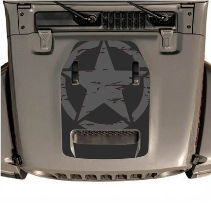 CarCode hood decal for Jeep Wrangler JL/JLU Rubicon 392 and JT Gladiator Mojave, style #36, shown on vehicle's hood.