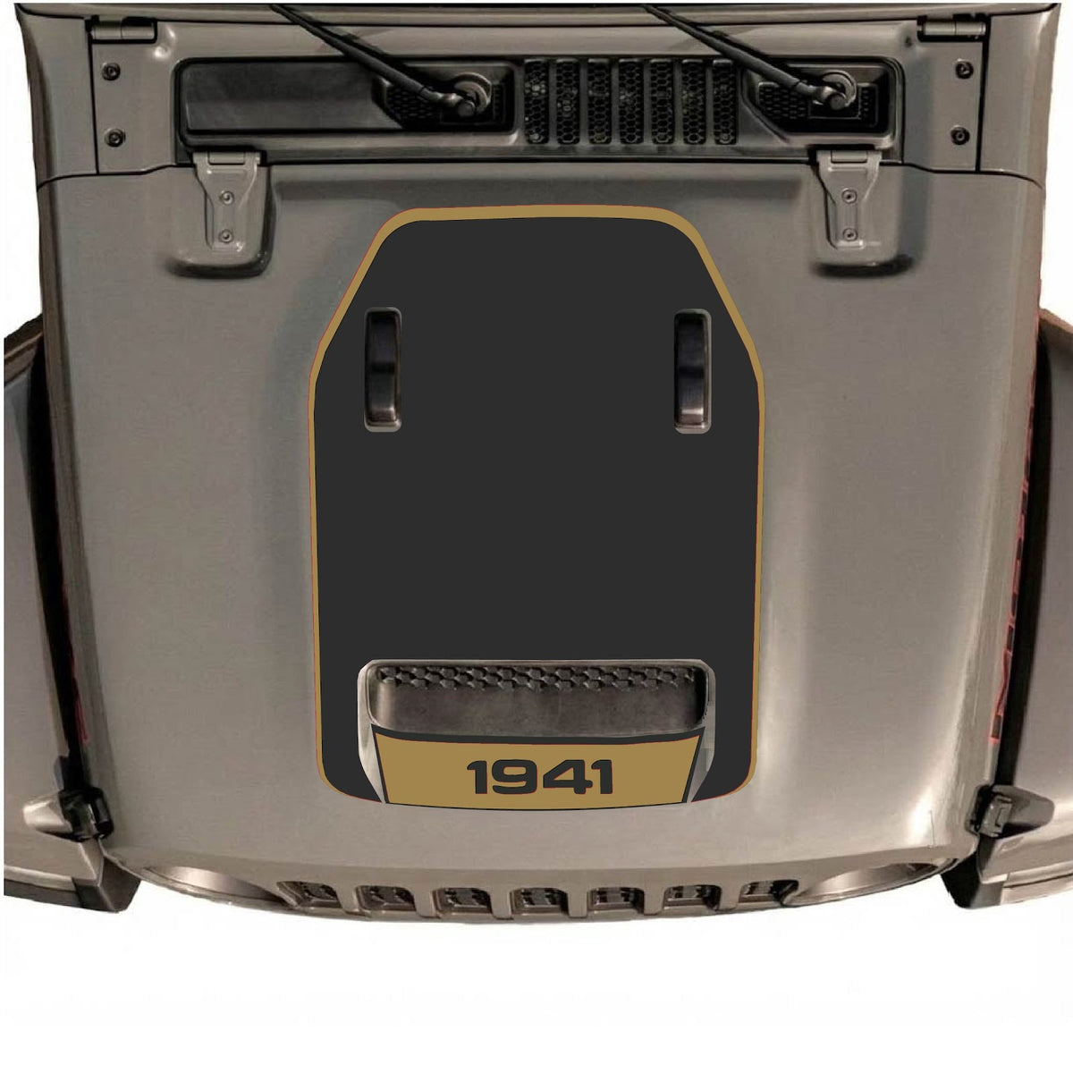 CarCode hood decal for Jeep Wrangler JL/JLU Rubicon 392 and JT Gladiator Mojave 2020-2026, style #63, visible on vehicle hood.