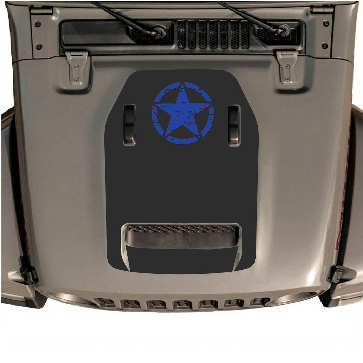 Autocollant de capot CarCode pour Jeep Wrangler JL/JLU Rubicon 392 et Gladiator Mojave, style #42, sur le capot du véhicule, au design robuste.