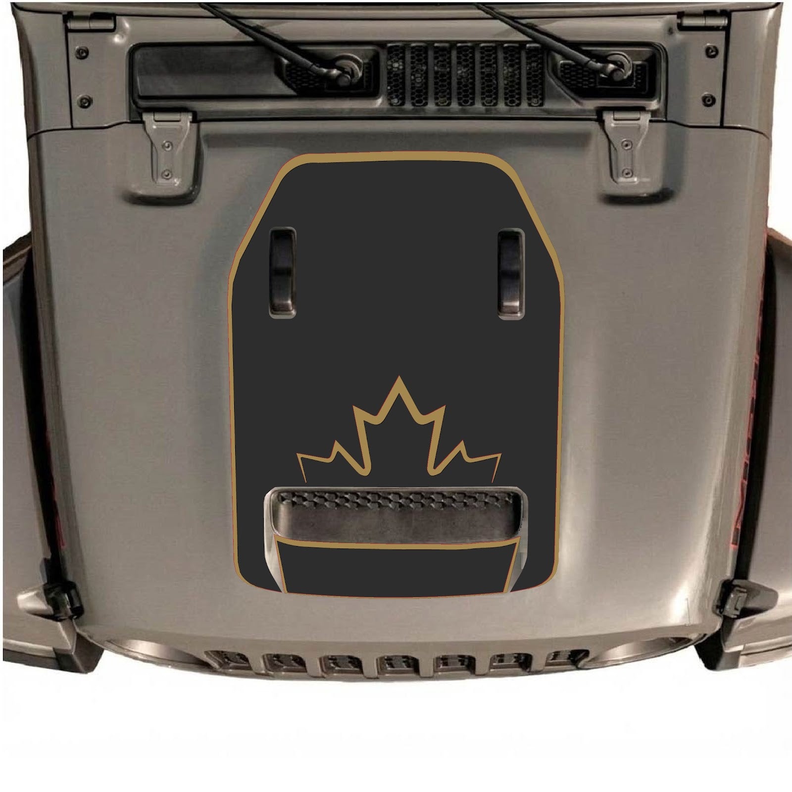 CarCode hood decal for Jeep Wrangler JL/JLU Rubicon 392 and JT Gladiator Mojave 2020-2026, style #19, shown on vehicle hood.