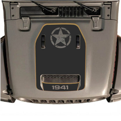 CarCode hood decal for Jeep Wrangler JL/JLU Rubicon 392 and JT Gladiator Mojave 2020-2026, style #88, shown on vehicle hood