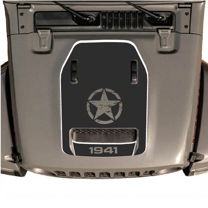 CarCode hood decal for Jeep Wrangler JL/JLU Rubicon 392 and JT Gladiator Mojave 2020-2026, style #90, shown on vehicle hood.