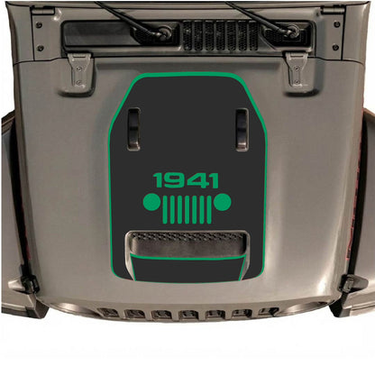CarCode hood decal for Jeep Wrangler JL/JLU Rubicon 392 and JT Gladiator Mojave 2020-2026, style #47, applied to vehicle hood