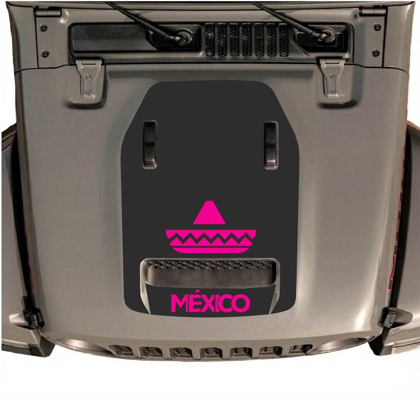 CarCode hood decal for Jeep Wrangler JL/JLU Rubicon 392 and JT Gladiator Mojave 2020-2026, style #16, shown on vehicle hood.
