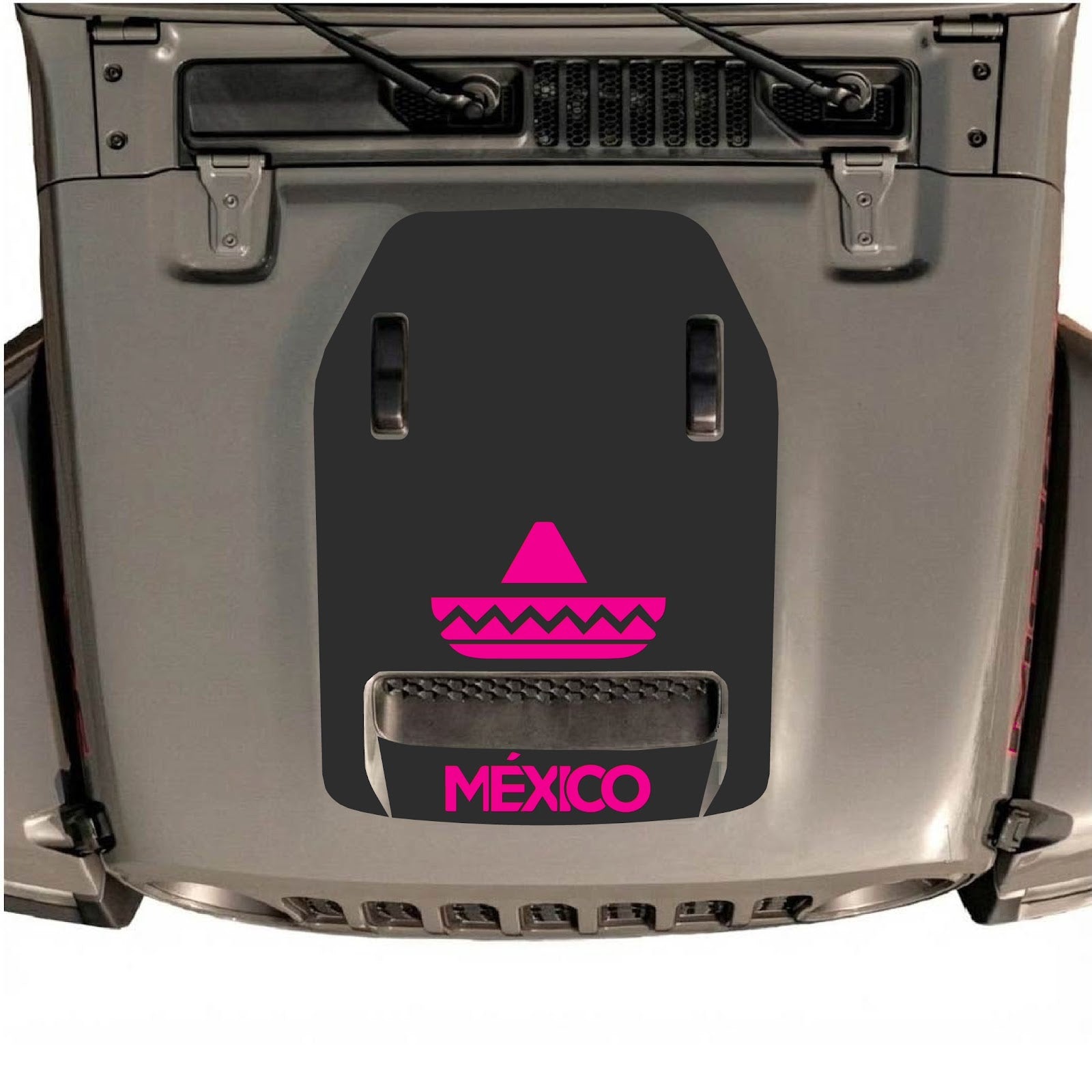 CarCode hood decal for Jeep Wrangler JL/JLU Rubicon 392 and JT Gladiator Mojave 2020-2026, style #16, shown on vehicle hood.