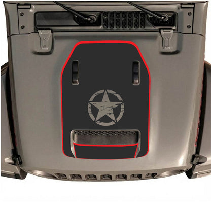 CarCode hood decal for Jeep Wrangler JL/JLU Rubicon 392 and JT Gladiator Mojave 2020-2026, stylish design on the vehicle's hood