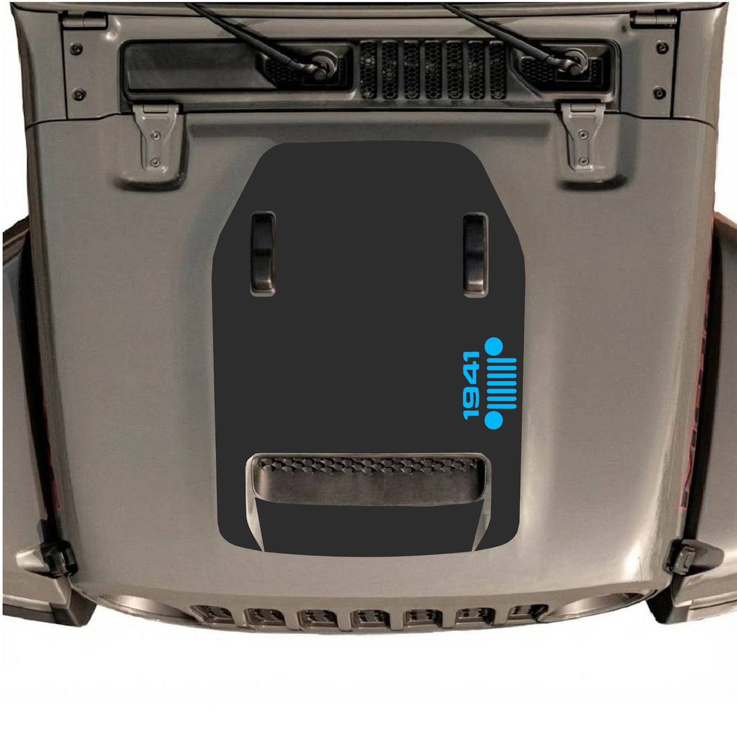CarCode hood decal for Jeep Wrangler JL/JLU Rubicon 392 and JT Gladiator Mojave 2020-2026, style #56, shown on vehicle hood.