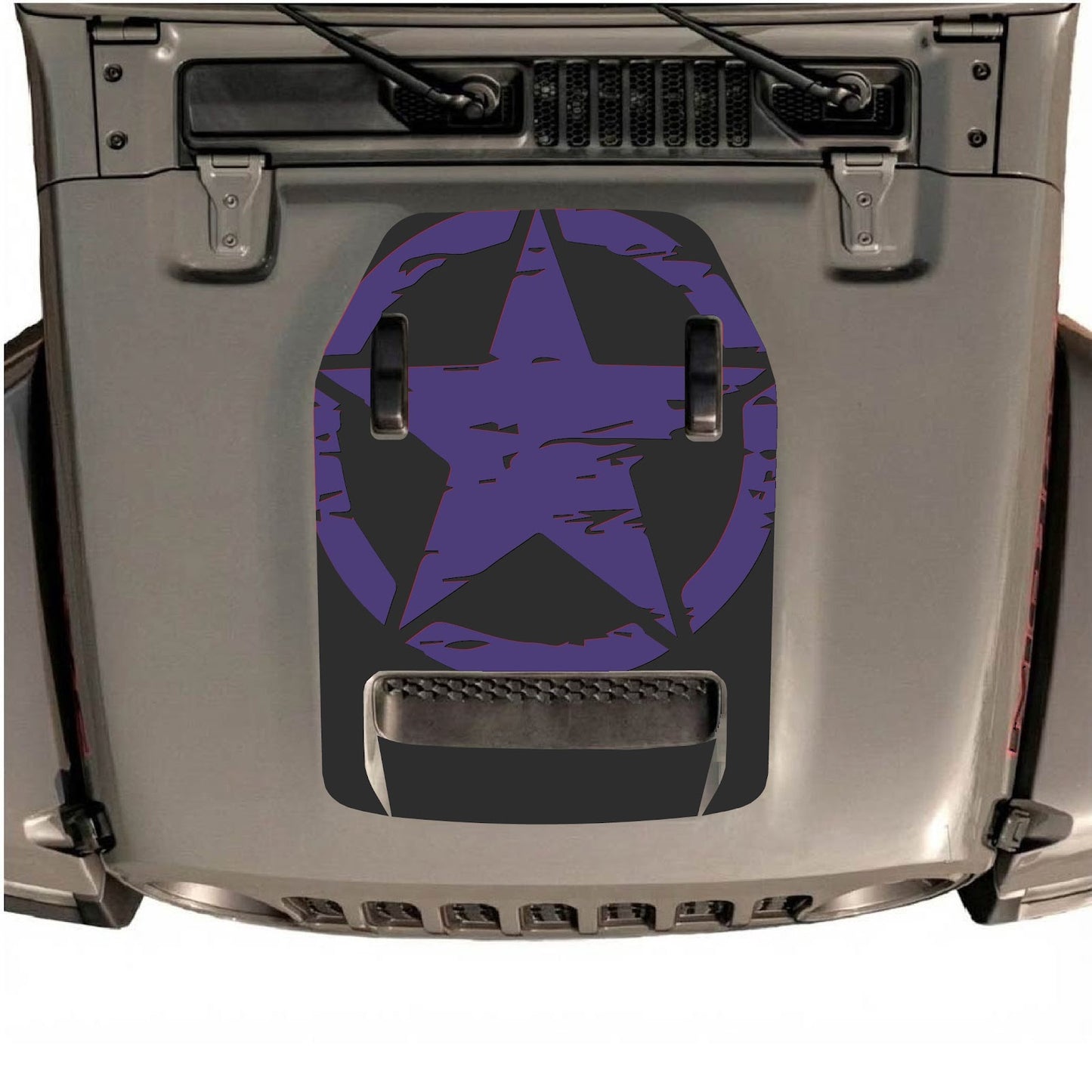 CarCode hood decal for Jeep Wrangler JL/JLU Rubicon 392 and JT Gladiator Mojave 2020-2026, style #36, shown on vehicle hood.