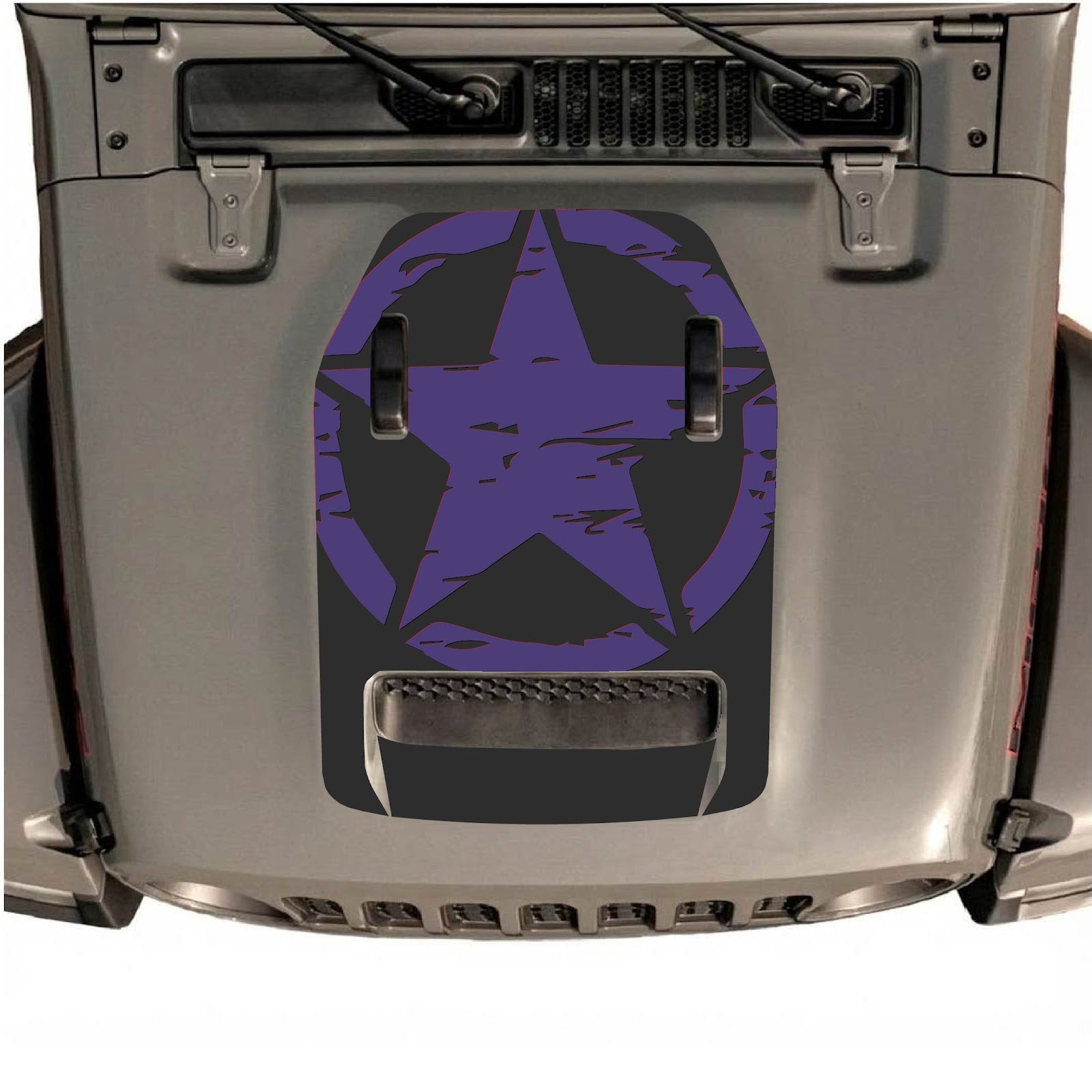 CarCode hood decal for Jeep Wrangler JL/JLU Rubicon 392 and JT Gladiator Mojave 2020-2026, style #36, shown on vehicle hood.
