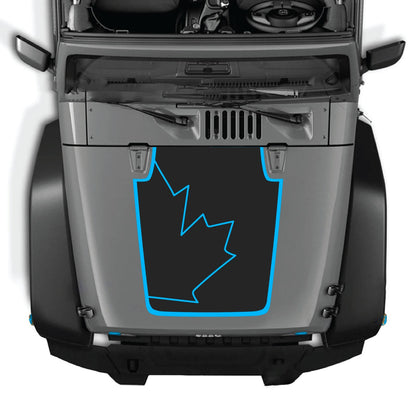 CarCode hood decal for Jeep Wrangler JK/JKU 2007-2018, style #15, featuring a sleek design on the vehicle's hood.