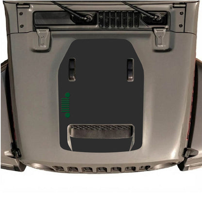 CarCode hood decal for Jeep Wrangler JL/JLU Rubicon 392 and JT Gladiator Mojave 2020-2026, style #54, shown on vehicle hood.