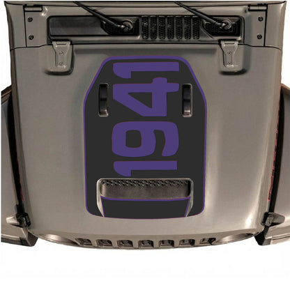 CarCode hood decal for Jeep Wrangler JL/JLU Rubicon 392 and JT Gladiator Mojave 2020-2026, style #01, shown on vehicle hood.