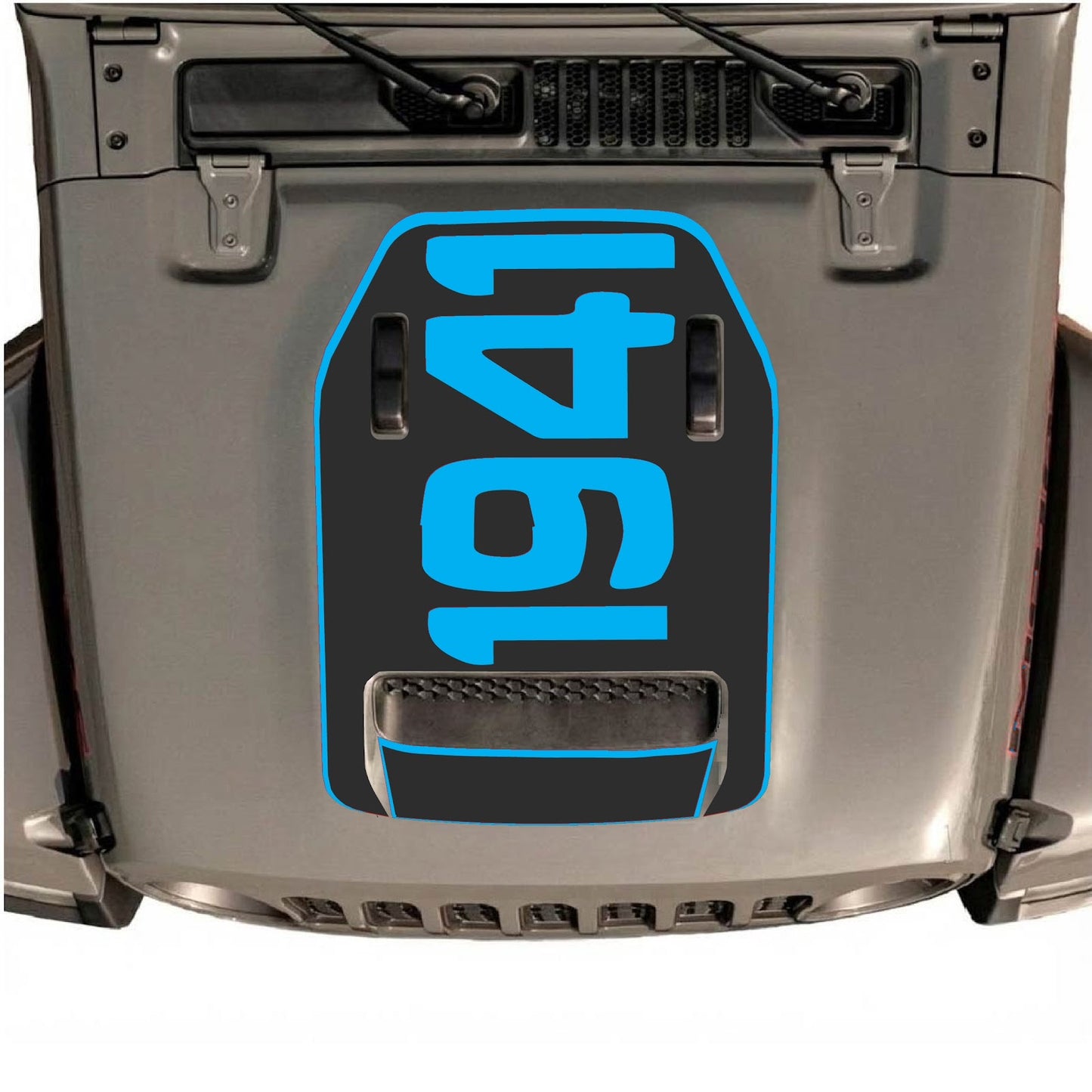 CarCode hood decal for Jeep Wrangler JL/JLU Rubicon 392 and JT Gladiator Mojave, style #01, shown on vehicle hood.
