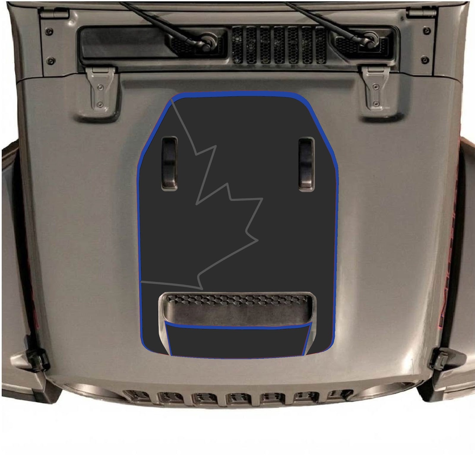 CarCode Jeep Wrangler JL/JLU Rubicon 392 and Gladiator Mojave hood decal, stylish design for 2020-2026 models.