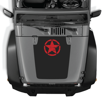 CarCode hood decal for Jeep Wrangler JK/JKU 2007-2018, style #45, featuring a sleek design on the vehicle's hood.