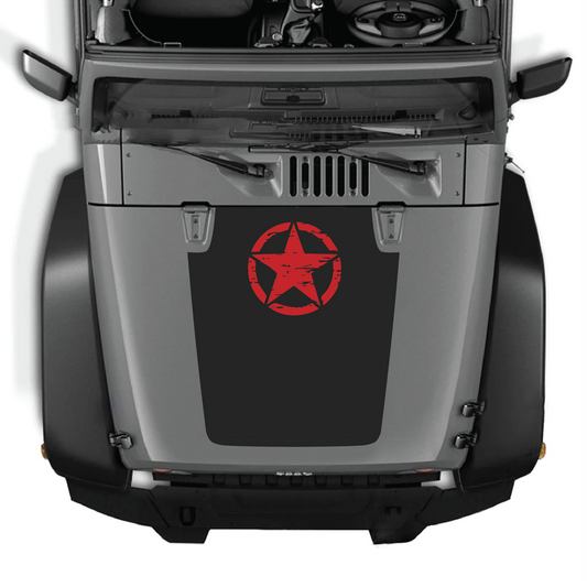 CarCode hood decal for Jeep Wrangler JK/JKU 2007-2018, style #45, featuring a sleek design on the vehicle's hood.