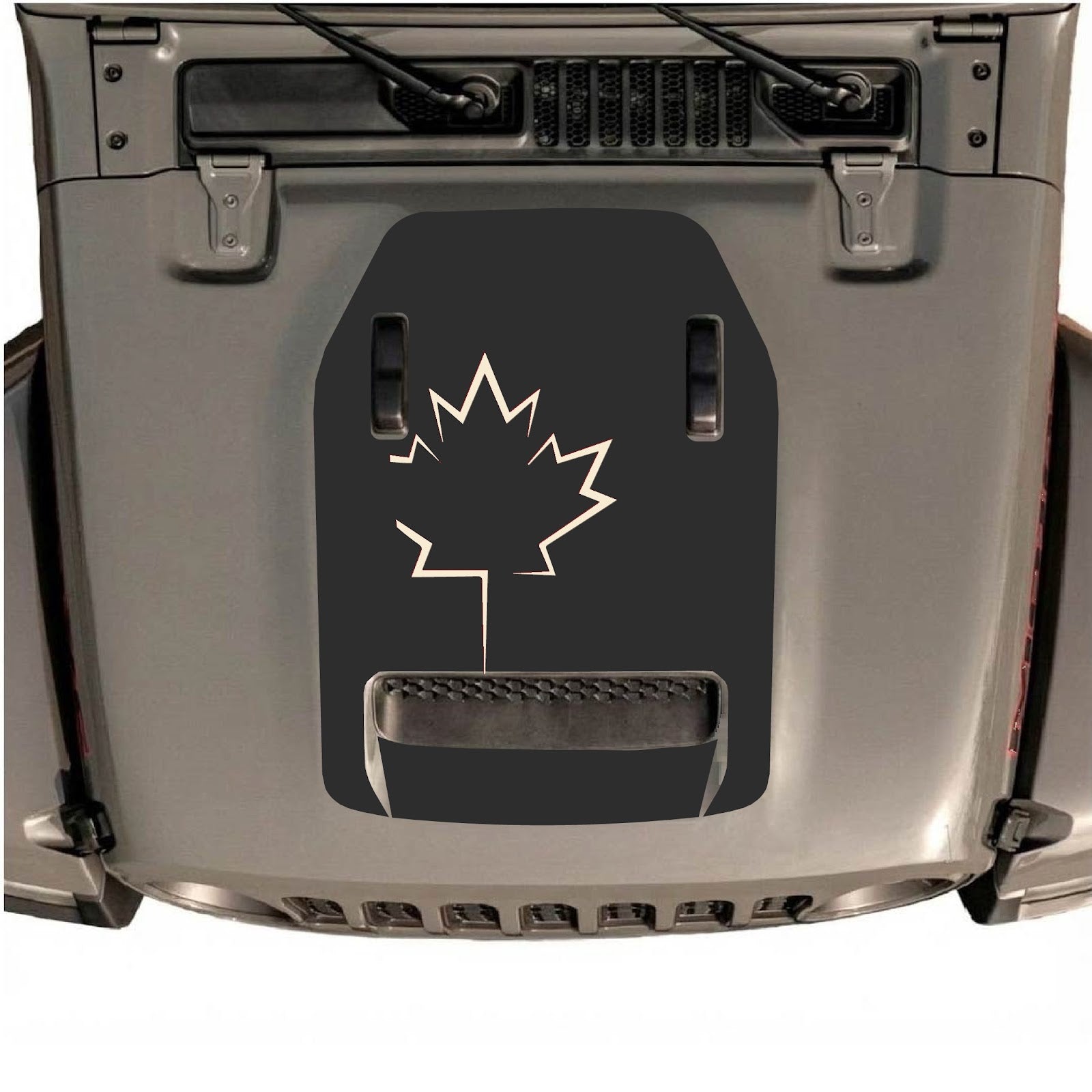 CarCode hood decal for Jeep Wrangler JL/JLU Rubicon 392 and Gladiator Mojave 2020-2026, stylish vehicle decal in black.