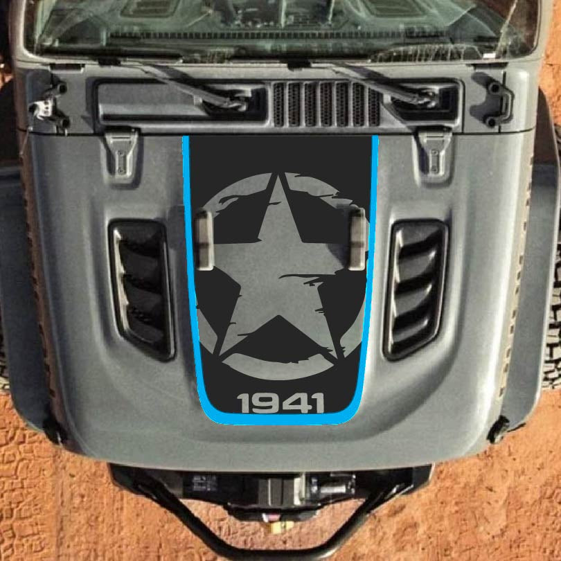 Hood Decal for Jeep Wrangler JL JLU Gladiator JT Rubicon Hood 2018+ Style #85