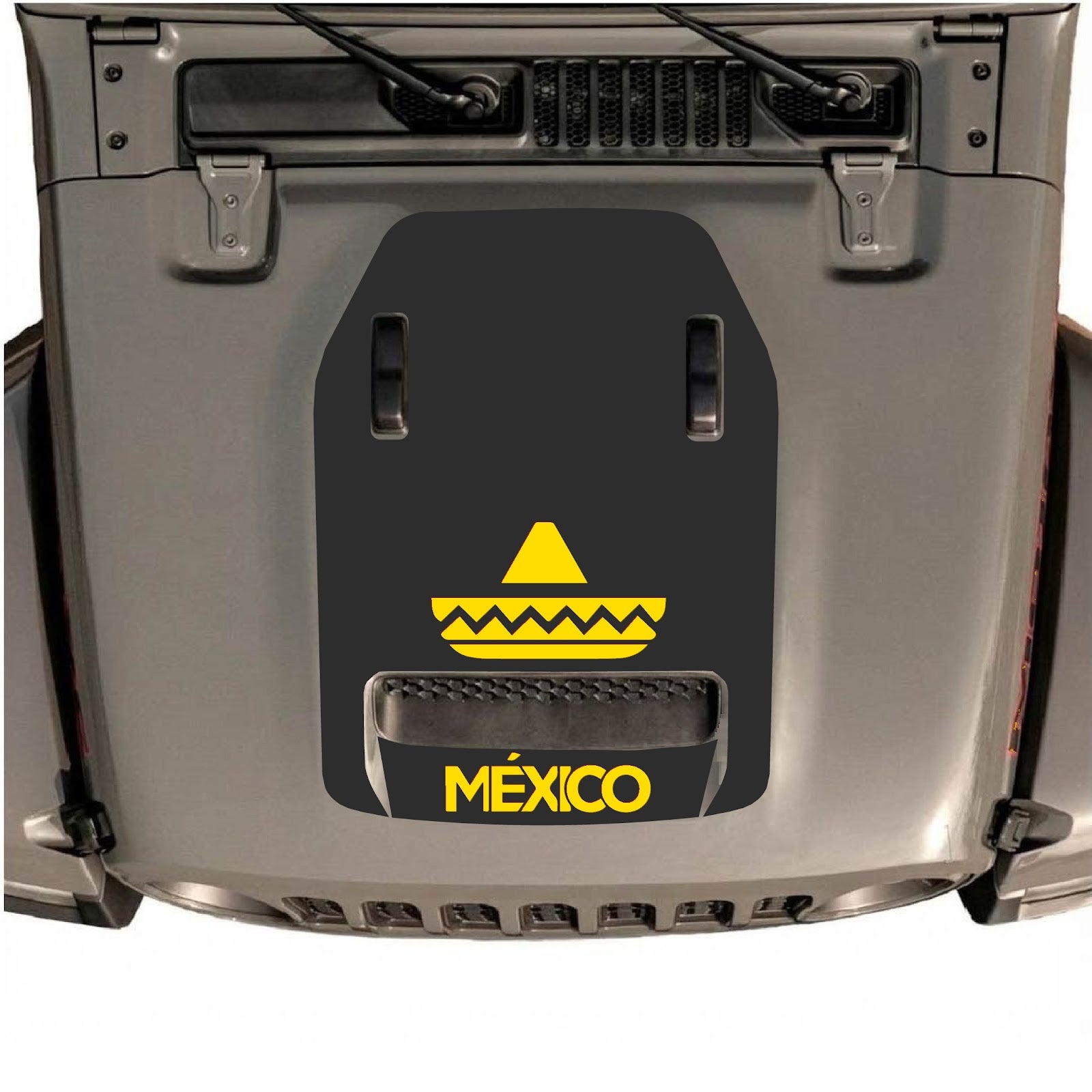 CarCode hood decal for Jeep Wrangler JL/JLU Rubicon 392 and JT Gladiator Mojave, style #16, displayed on vehicle hood.