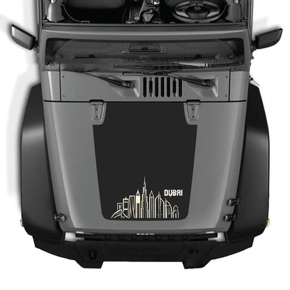 Jeep Wrangler JK/JKU hood decal by CarCode, Style #23, featuring bold graphic design on vehicle's hood.
