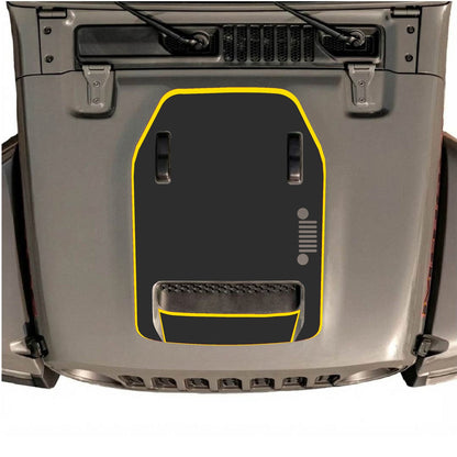 CarCode hood decal for Jeep Wrangler JL/JLU Rubicon 392 and JT Gladiator Mojave 2020-2026, style #97, shown on vehicle hood.