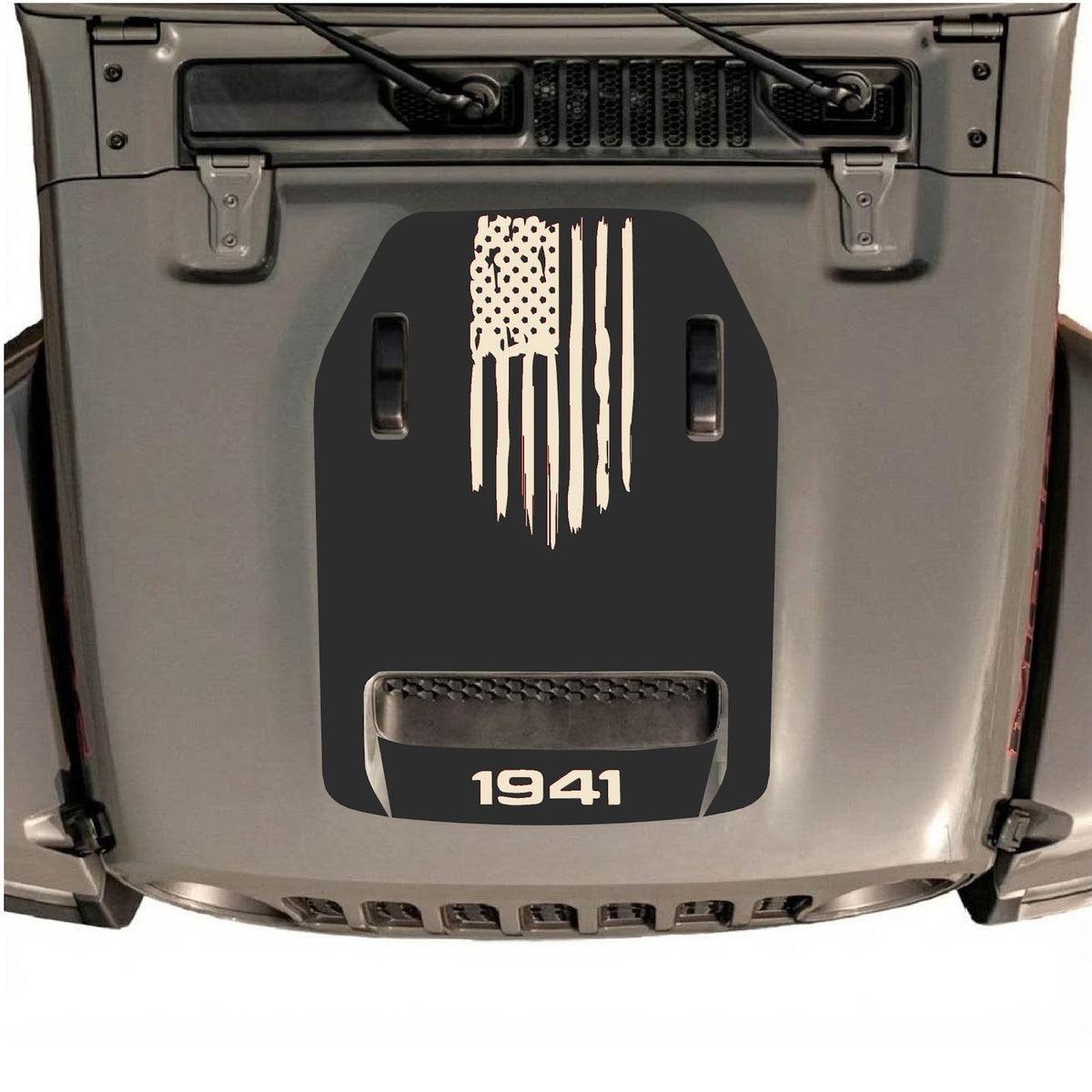 Autocollant de capot CarCode pour Jeep Wrangler JL/JLU Rubicon 392 et JT Gladiator Mojave 2020-2026, design élégant et détaillé.