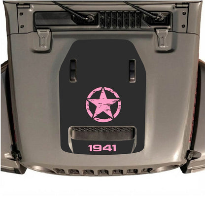 Autocollant de capot CarCode pour Jeep Wrangler JL/JLU Rubicon 392 et JT Gladiator Mojave 2020-2026, style n°44, avec motif détaillé sur le capot