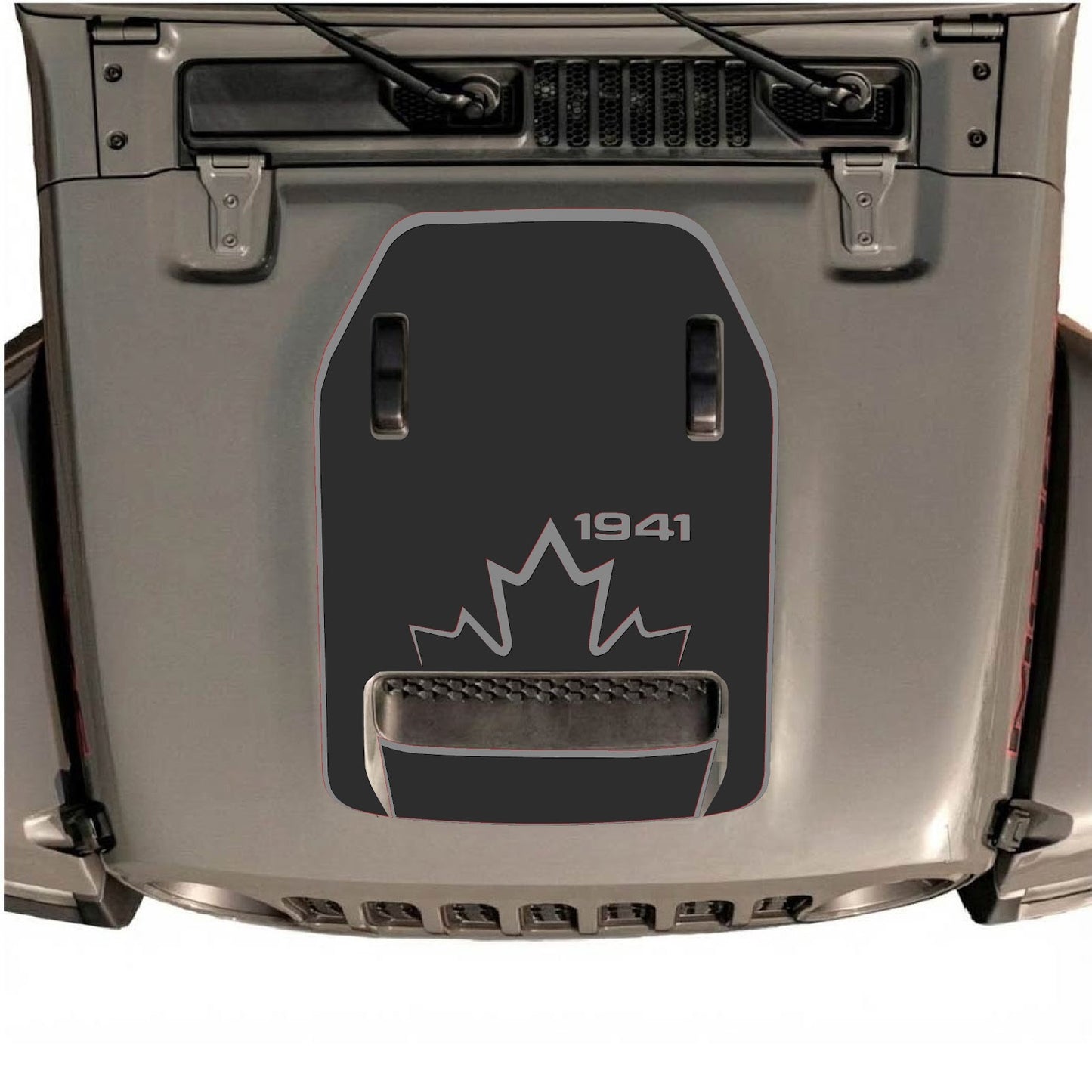 CarCode hood decal for Jeep Wrangler JL/JLU Rubicon 392 and JT Gladiator Mojave, style #17, featuring bold graphic design on vehicle hood.