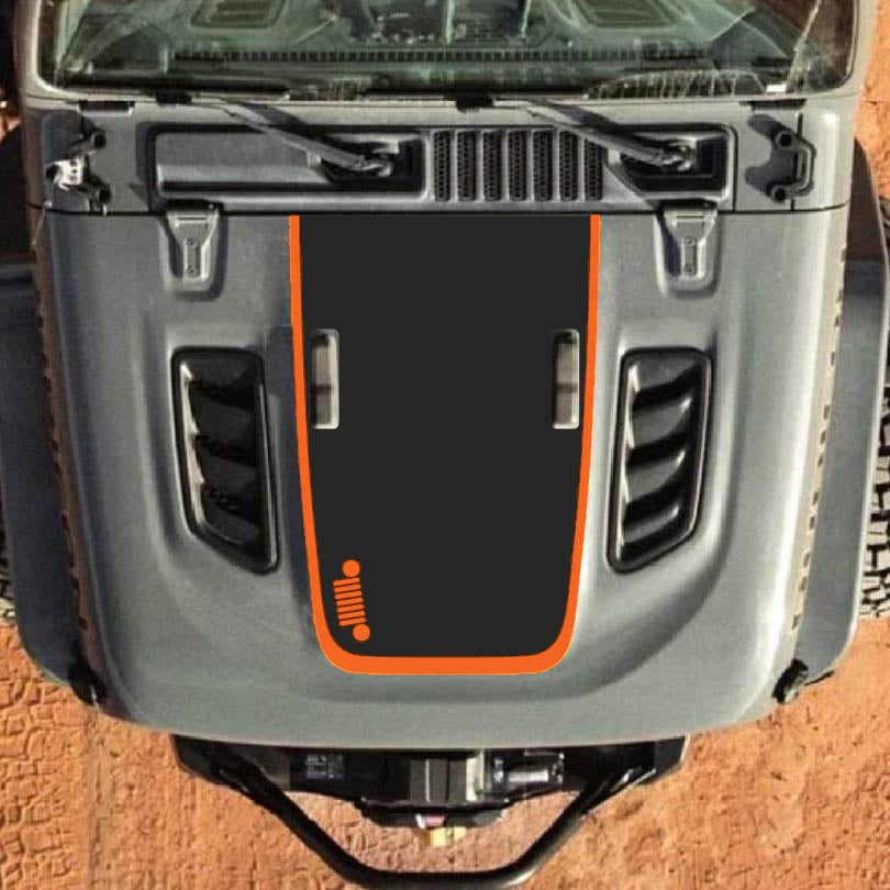 Hood Decal for Jeep Wrangler JL JLU Gladiator JT Rubicon Hood 2018+ Style #08