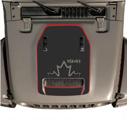 CarCode hood decal for Jeep Wrangler JL/JLU Rubicon 392 and JT Gladiator Mojave 2020-2026, style #77, featuring bold graphic design.