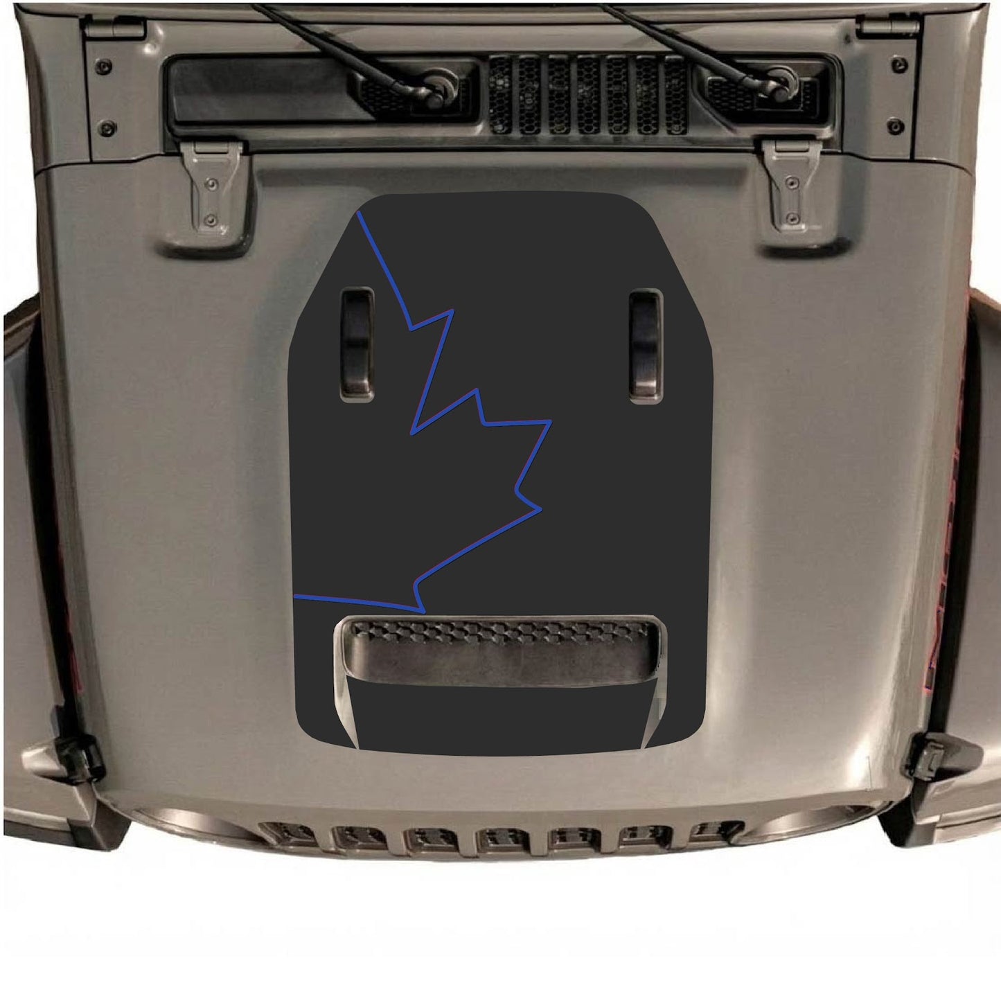 CarCode hood decal for Jeep Wrangler JL/JLU Rubicon 392 and JT Gladiator Mojave 2020-2026, Style #28, shown on vehicle hood