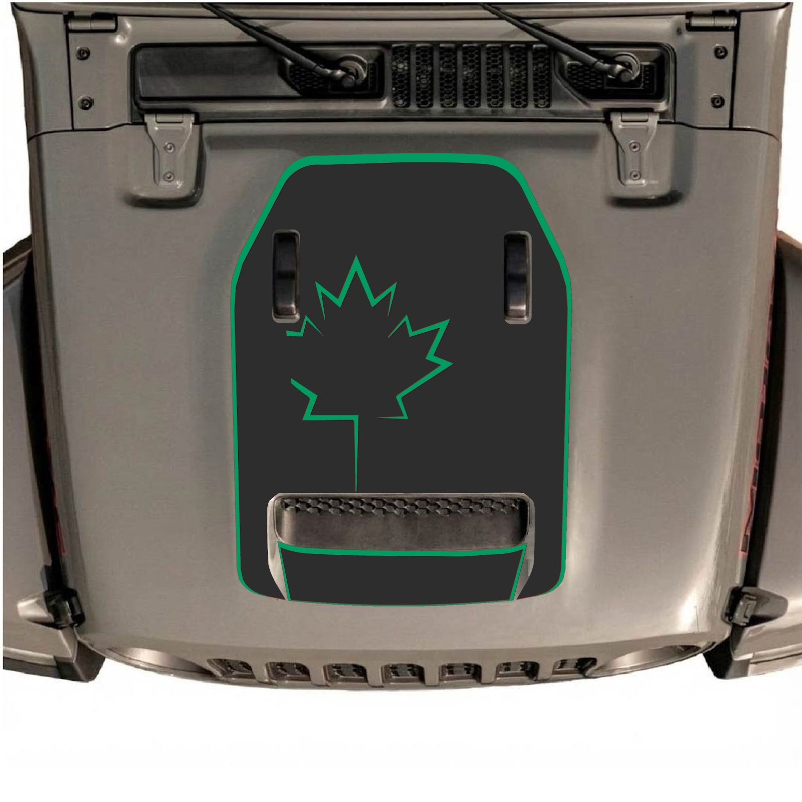 CarCode hood decal for Jeep Wrangler JL/JLU Rubicon 392 and JT Gladiator Mojave 2020-2026, stylish automotive decal design.