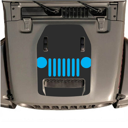 CarCode hood decal for Jeep Wrangler JL/JLU Rubicon 392 and JT Gladiator Mojave 2020-2026, style #04, shown on vehicle hood.