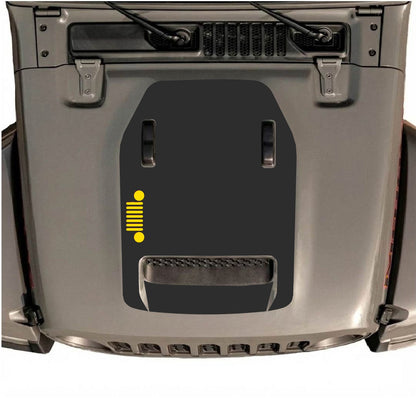 CarCode hood decal for Jeep Wrangler JL/JLU Rubicon 392 and JT Gladiator Mojave 2020-2026, style #54, shown on vehicle hood