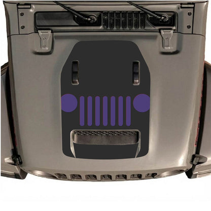 CarCode hood decal for Jeep Wrangler JL/JLU Rubicon 392 and JT Gladiator Mojave 2020-2026, style #04, shown on vehicle hood.