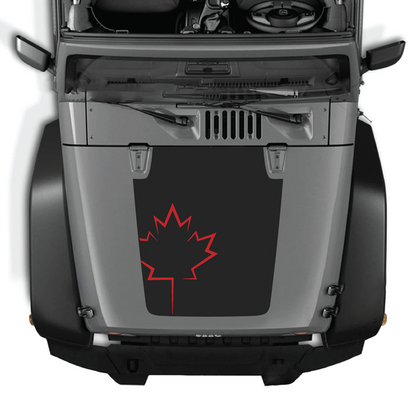 CarCode Jeep Wrangler JK/JKU hood decal Style #09 in black, featuring bold graphic design for 2007-2018 models.