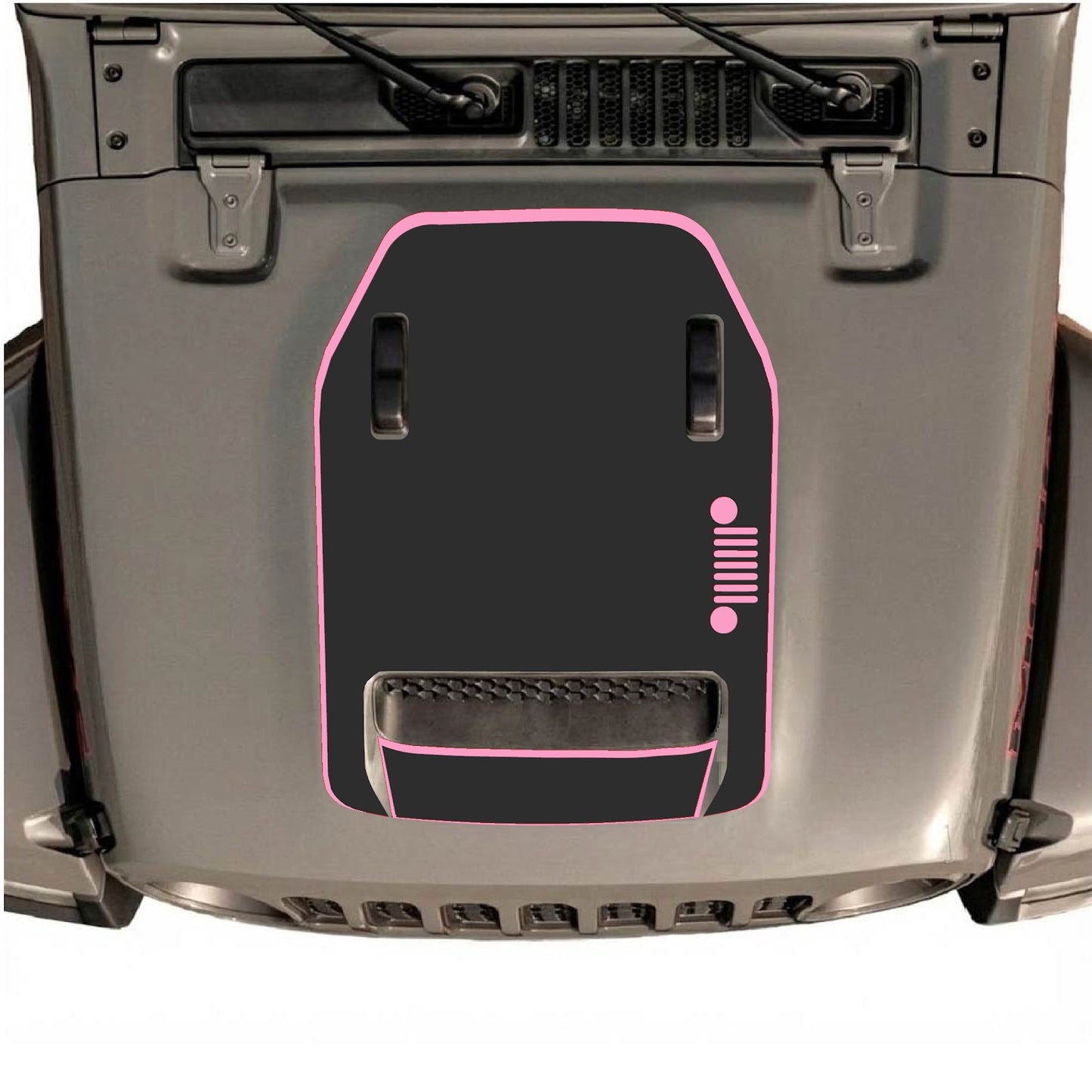 CarCode hood decal for Jeep Wrangler JL/JLU Rubicon 392 and JT Gladiator Mojave 2020-2026, stylish graphic design on hood surface