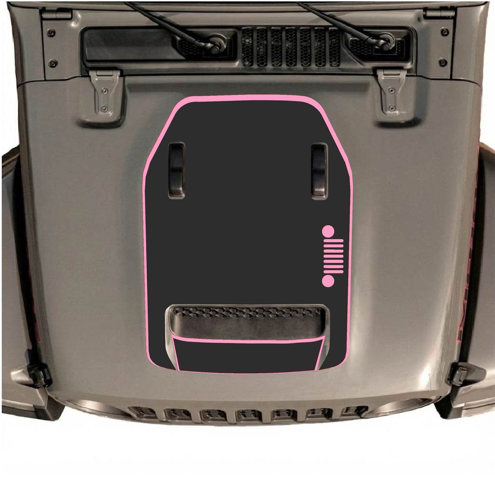 CarCode hood decal for Jeep Wrangler JL/JLU Rubicon 392 and JT Gladiator Mojave 2020-2026, stylish graphic design on hood surface