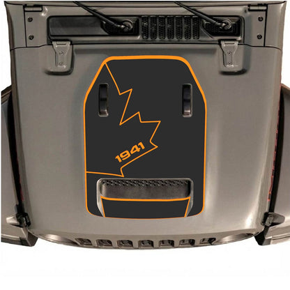 CarCode Jeep Wrangler JL/JLU Rubicon 392 and JT Gladiator Mojave hood decal, style #25, featuring bold graphic design on the vehicle's hood