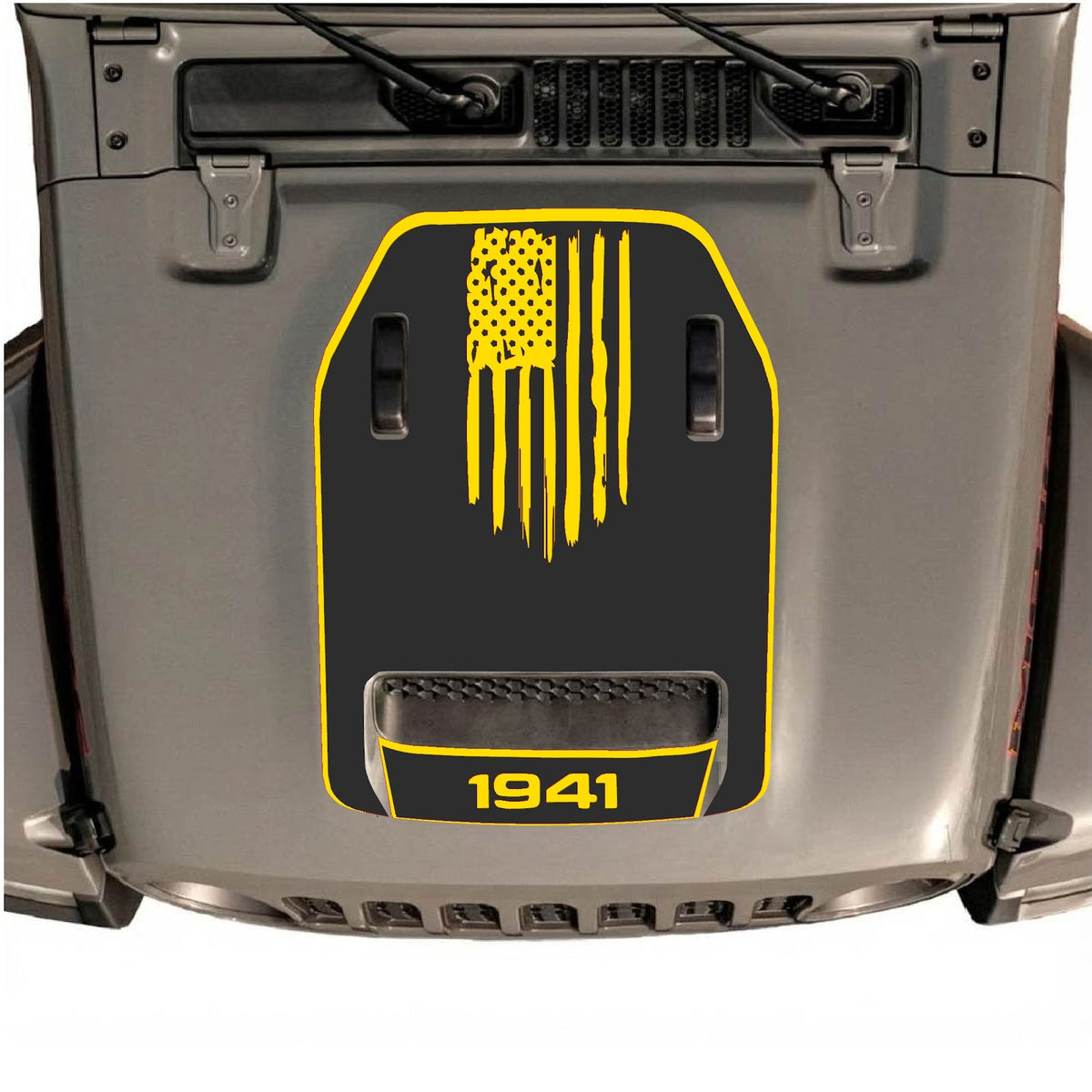 CarCode hood decal for Jeep Wrangler JL/JLU Rubicon 392 and JT Gladiator Mojave 2020-2026, stylish graphic design on vehicle hood