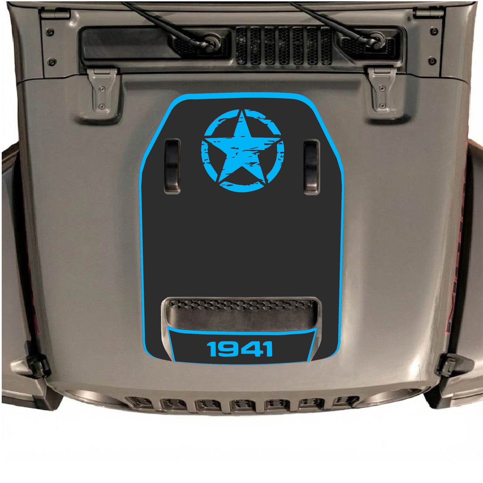 CarCode hood decal for Jeep Wrangler JL/JLU Rubicon 392 and Gladiator Mojave 2020-2026, stylish automotive decal design