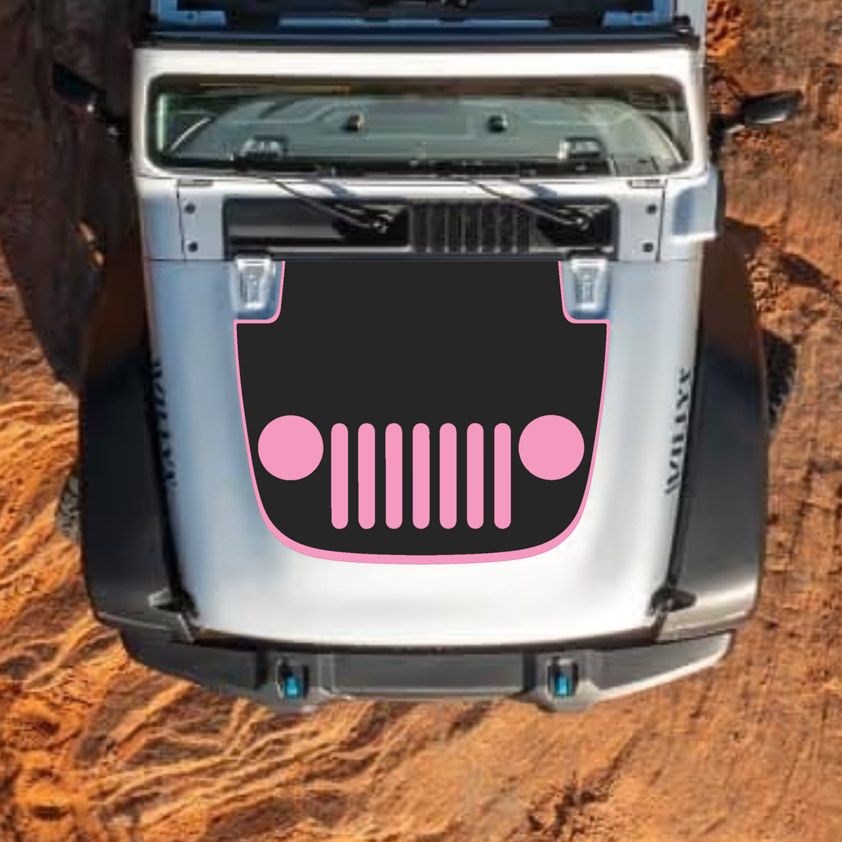 CarCode Jeep Wrangler JL and Gladiator JT hood decal featuring stylish #37 design on standard hood for 2018+ models.