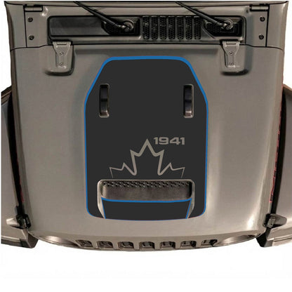 CarCode hood decal for Jeep Wrangler JL/JLU Rubicon 392 and Gladiator Mojave 2020-2026, style #77, shown on vehicle hood.