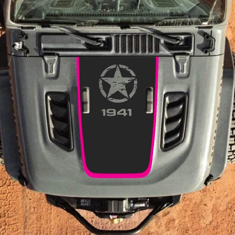 Hood Decal for Jeep Wrangler JL JLU Gladiator JT Rubicon Hood 2018+ Style #86