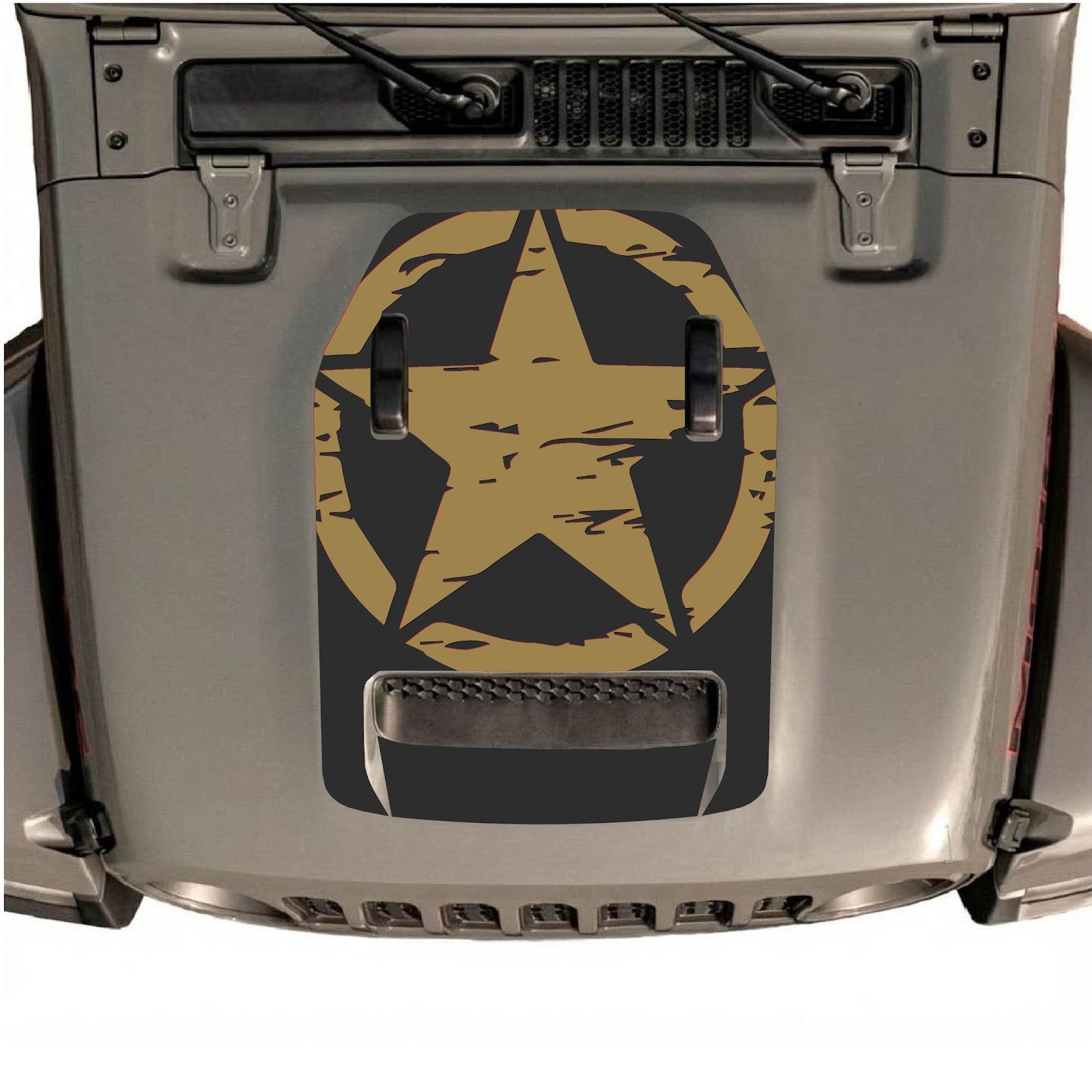 CarCode hood decal for Jeep Wrangler JL/JLU Rubicon 392 and Gladiator Mojave 2020-2026, style #36, featuring bold graphic design.