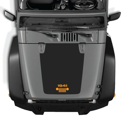 CarCode hood decal for Jeep Wrangler JK/JKU 2007-2018, Style #53, featuring a sleek design visible on the vehicle's hood.
